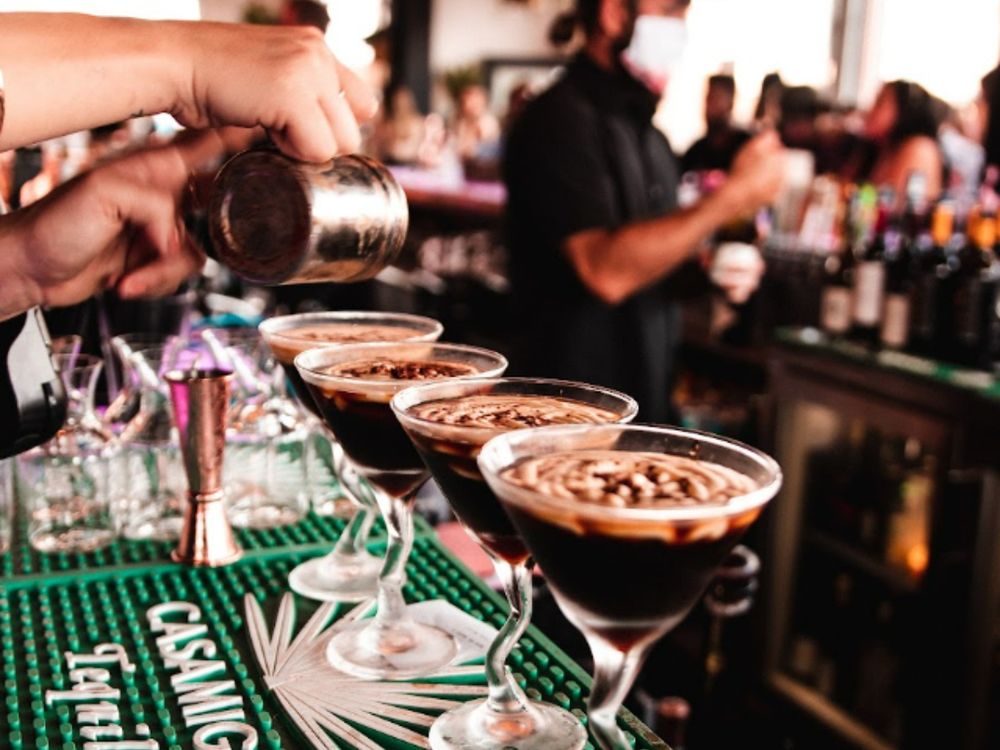 o-3 Flamingo Deck bartended makes espresso martinis